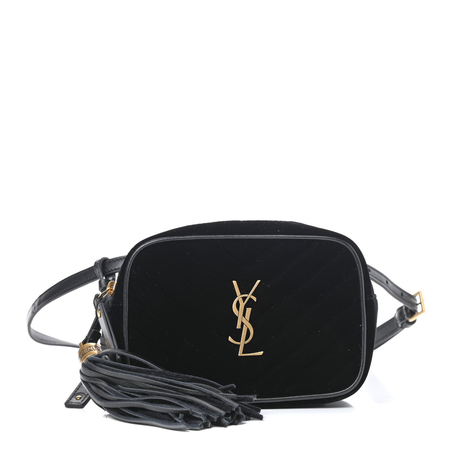 Velour Matelasse Monogram Lou Belt Bag Black