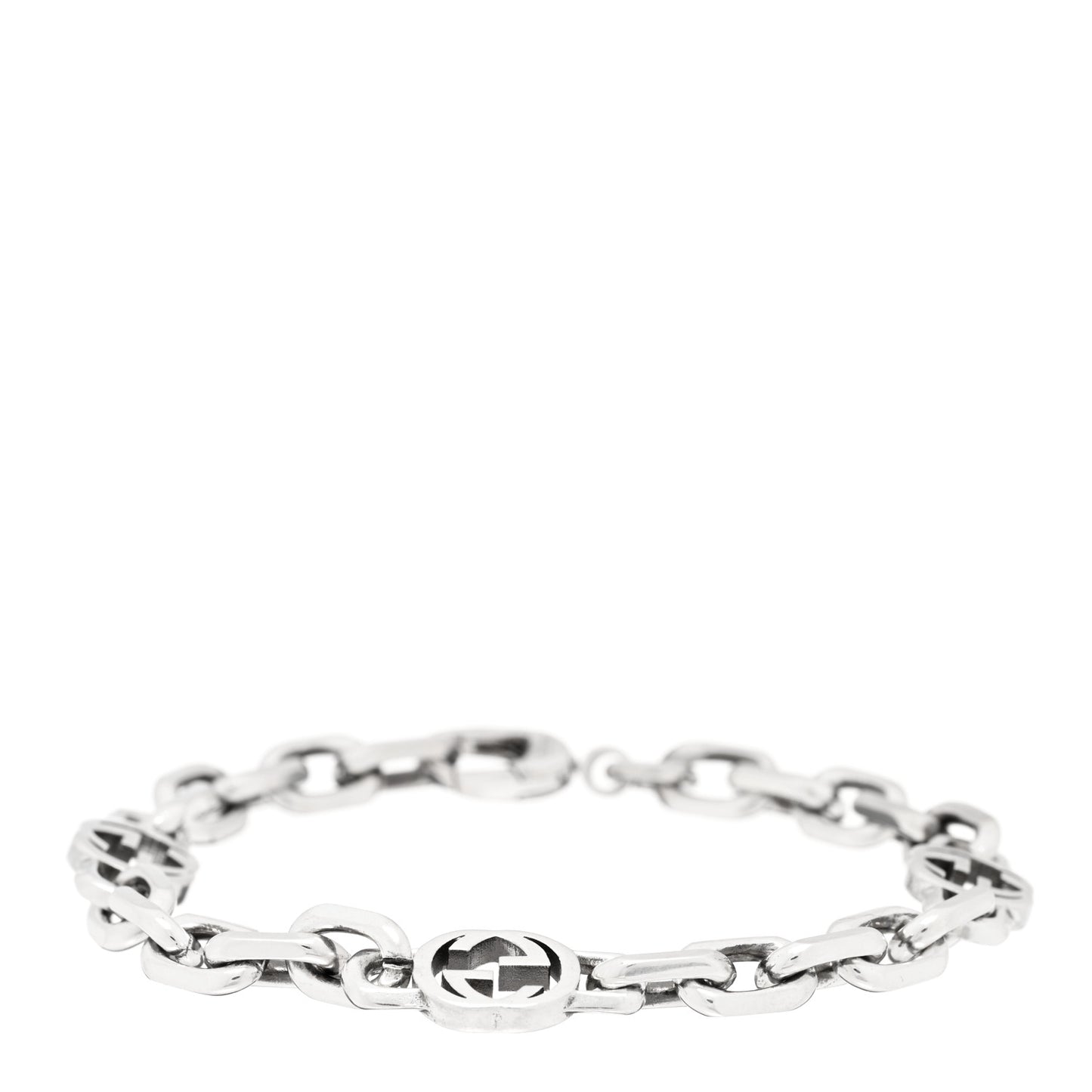 Sterling Silver Narrow Interlocking G Link Bracelet