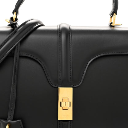 Celine Satinated Calfskin Small 16 Top Handle Bag Black 9 of 11