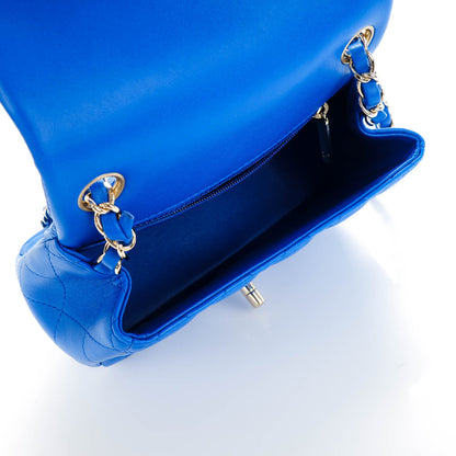 Chanel Lambskin Quilted Mini Square Flap Blue 6 of 8
