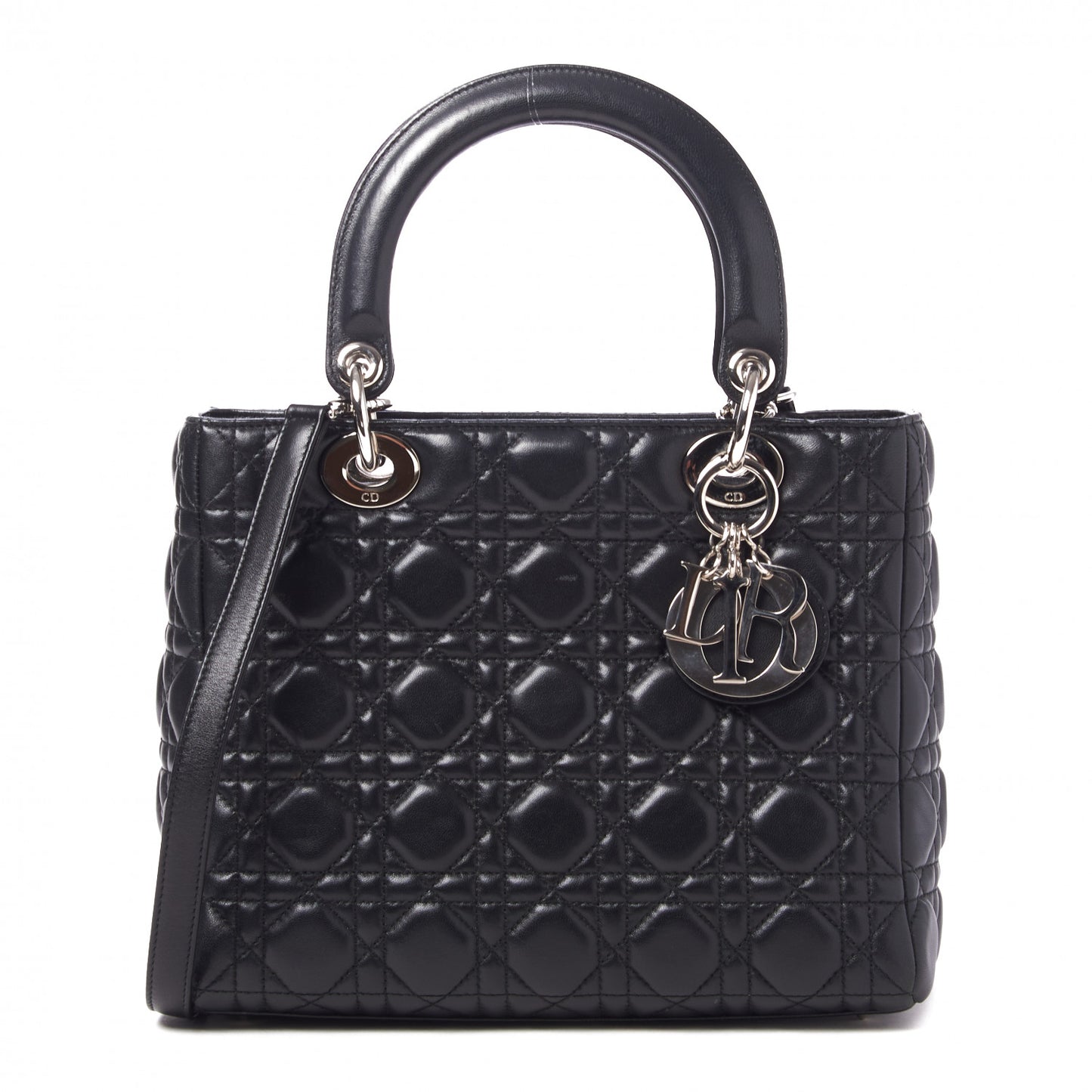 Lambskin Cannage Medium Lady Dior Black