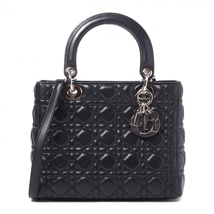 Christian Dior Lambskin Cannage Medium Lady Dior Black 1 of 8