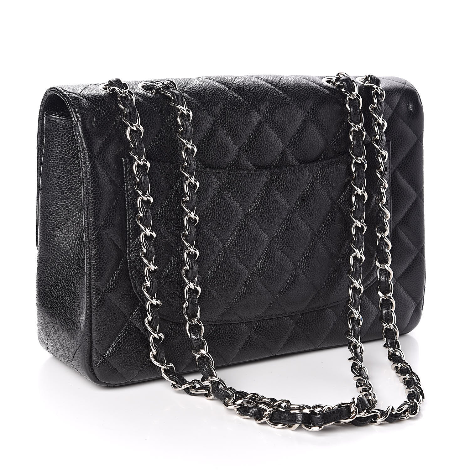 Chanel Caviar Quilted Jumbo Single Flap Black 4 of 12
