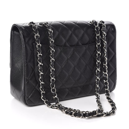 Chanel Caviar Quilted Jumbo Single Flap Black 4 of 12