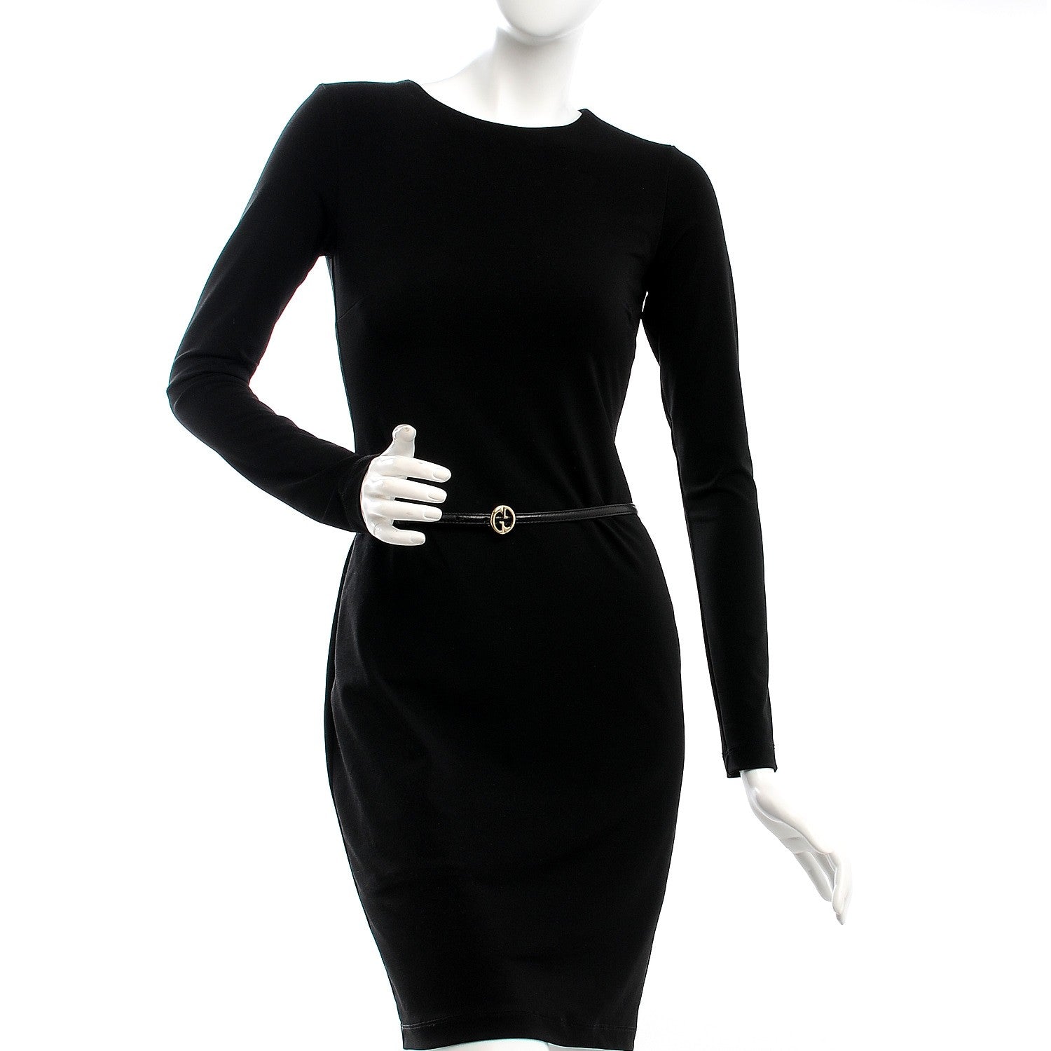 Gucci Calfskin 1973 Buckle Skinny Belt 90 36 Black 2 of 5