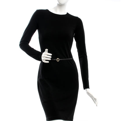 Gucci Calfskin 1973 Buckle Skinny Belt 90 36 Black 2 of 5