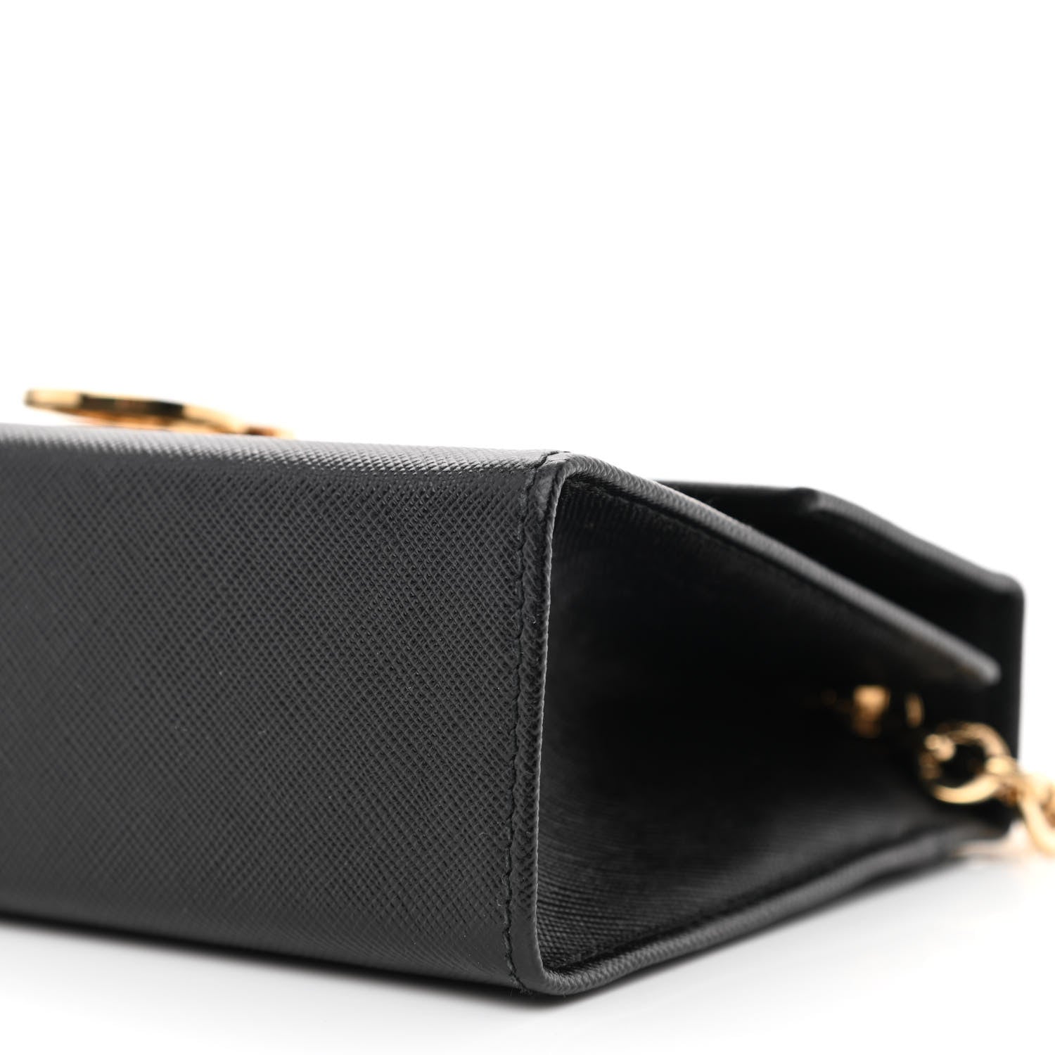 Salvatore Ferragamo Hammered Calfskin Gancio Wallet Bag Black 9 of 10