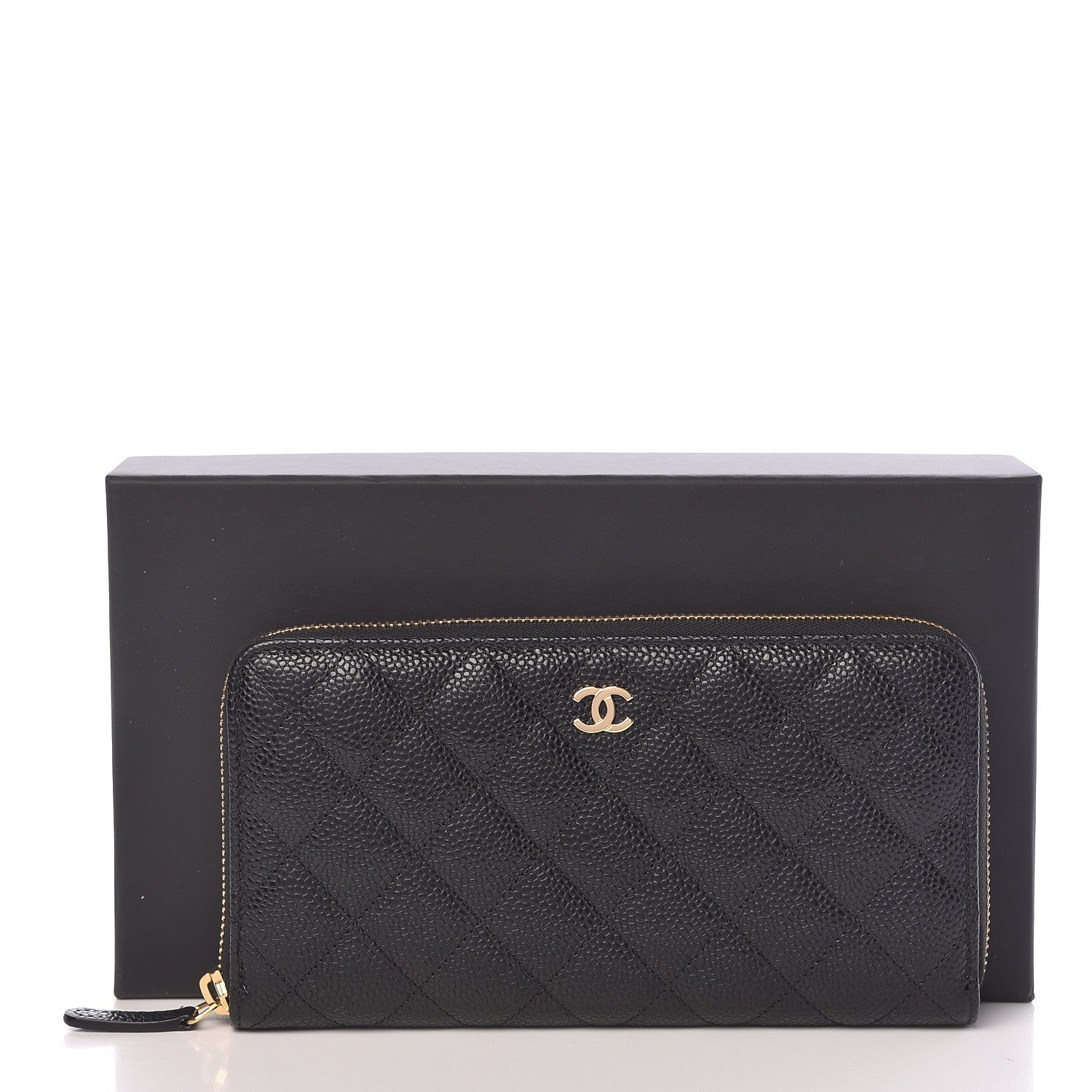 Chanel Caviar Quilted Large Gusset Zip Around Wallet Black 9 of 9