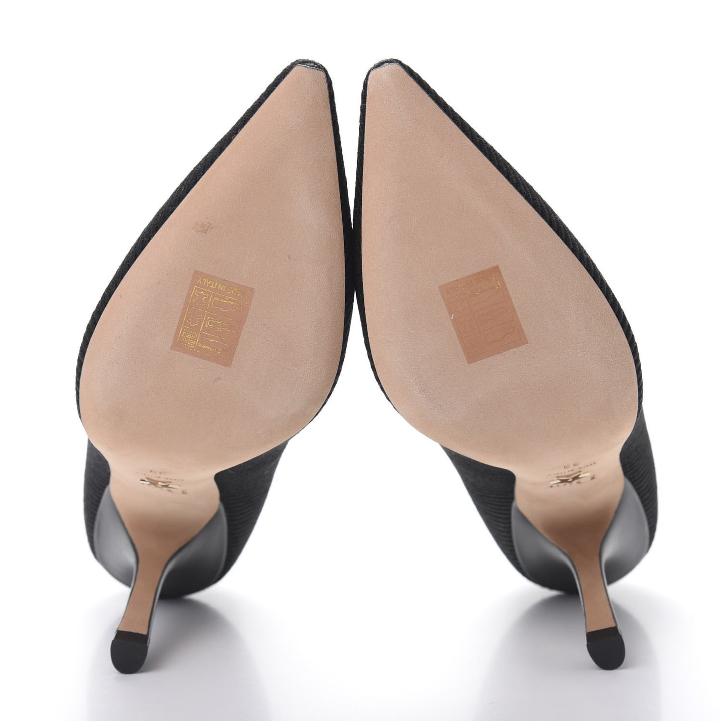 Technical Canvas Ribbon Embroidered J'Adior 100mm Pumps 39 Black