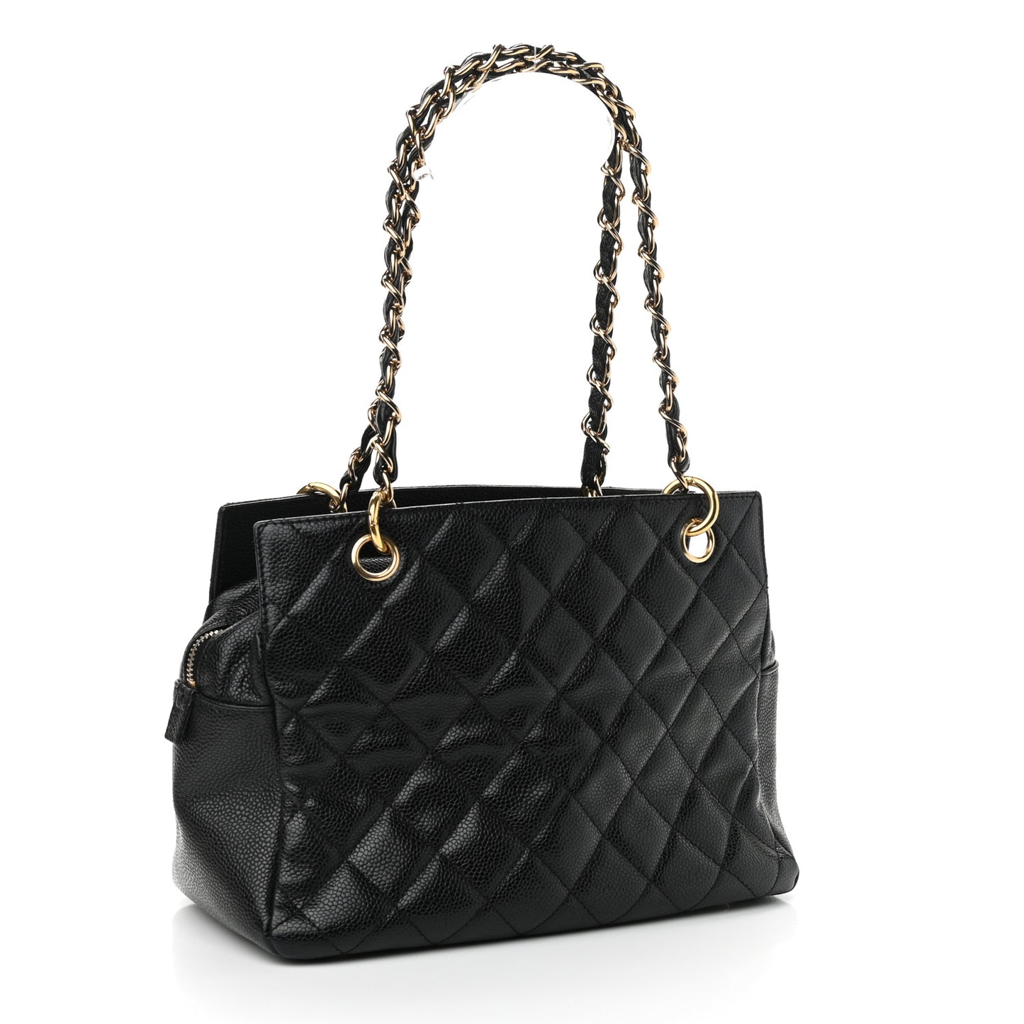 Caviar Quilted Petit Timeless Tote PTT Black
