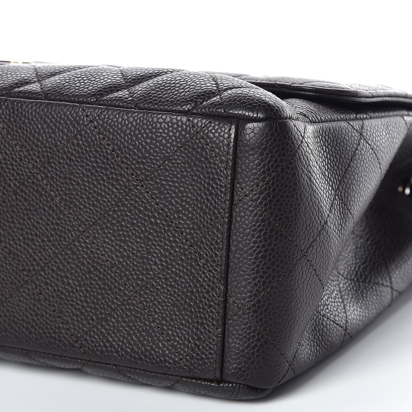 Caviar Quilted Maxi Single Flap Brown