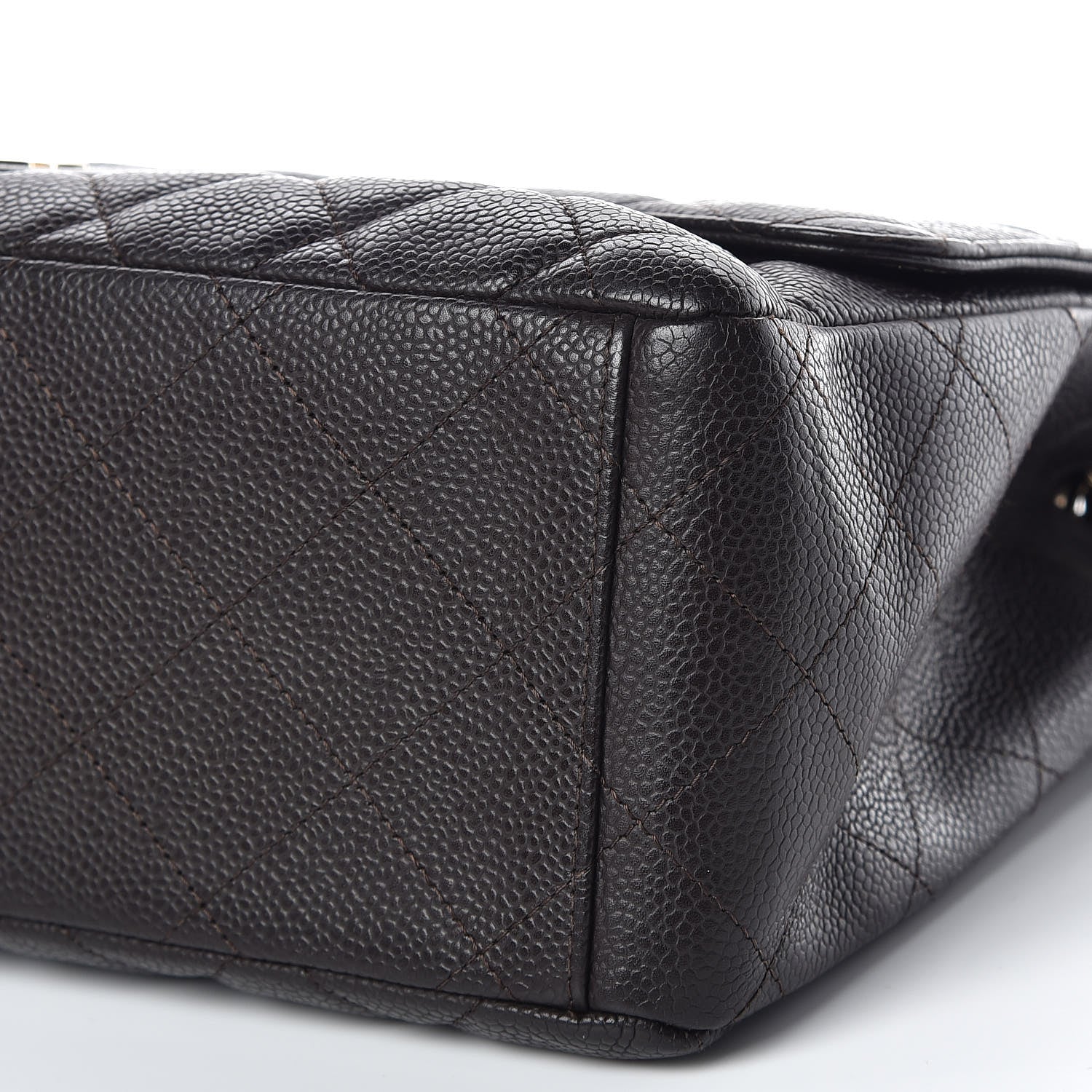 Chanel Caviar Quilted Maxi Single Flap Brown 10 of 11