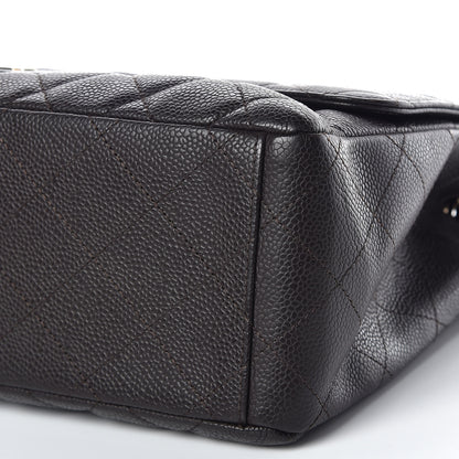 Chanel Caviar Quilted Maxi Single Flap Brown 10 of 11