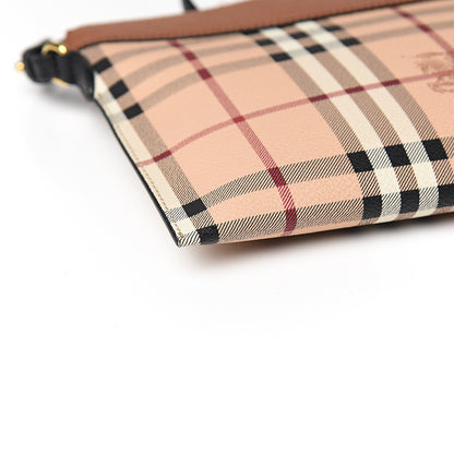 Burberry Haymarket Check Peyton Crossbody Clutch Bag Toffee 6 of 8