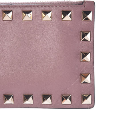 Valentino Garavani Vitello Rockstud Coin Case Card Holder Lipstick 7 of 9