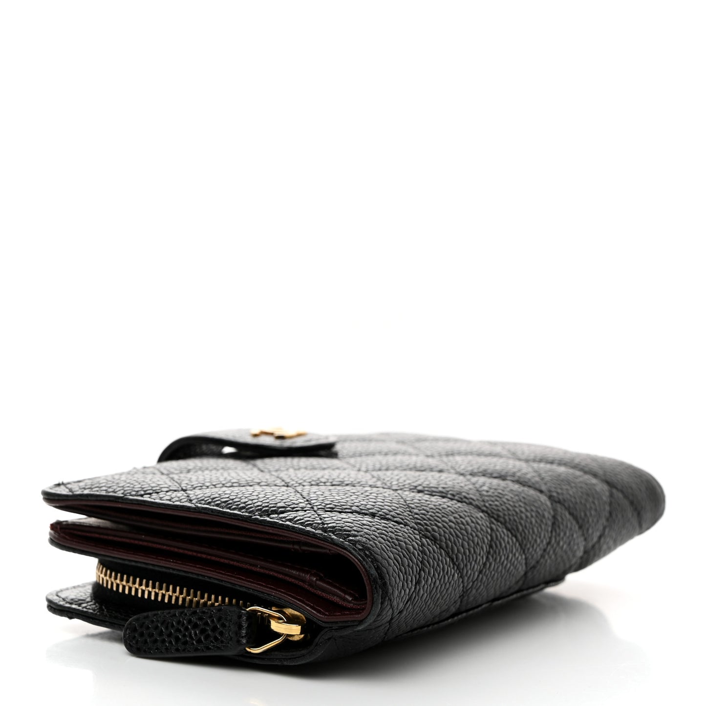Caviar Quilted CC French Wallet Black