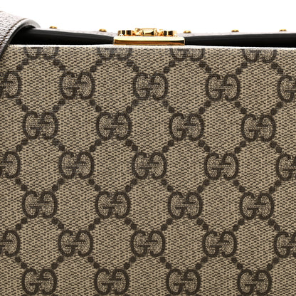 Gucci GG Supreme Monogram Textured Dollar Calfskin Mini Trunk Shoulder Bag Beige Ebony New Acero 8 of 12