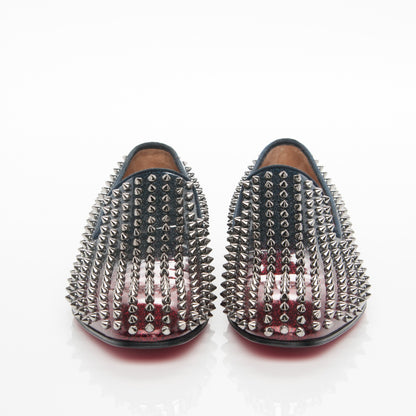 Christian Louboutin Mens Patent Dandelion Spikes Flat Loafers 43 Gunmetal Multi 2 of 7