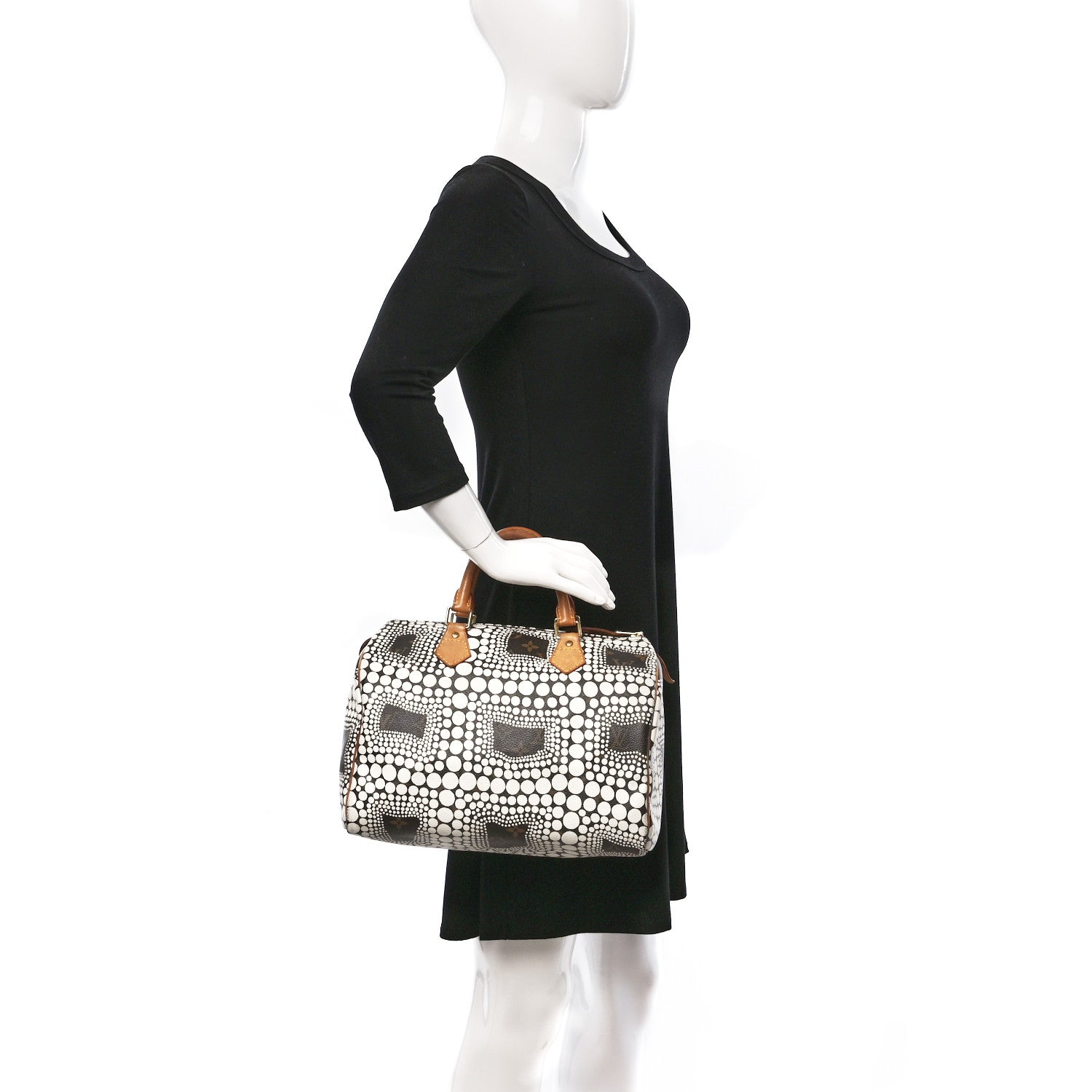Louis Vuitton Monogram Kusama Town Speedy 30 White 2 of 7