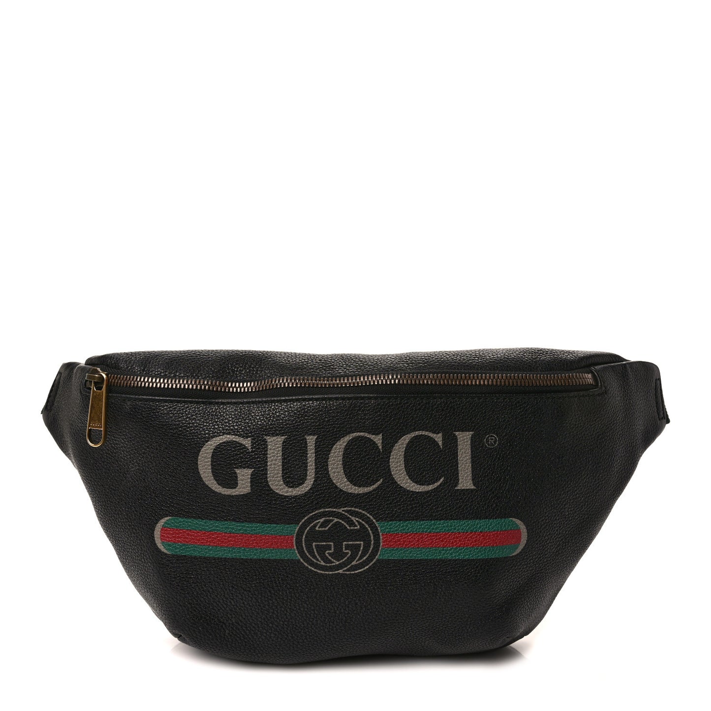 Grained Calfskin Logo Belt Bag Black
