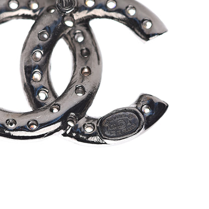 Chanel Crystal CC Earrings Silver 4 of 5