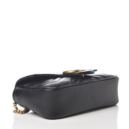 Gucci Calfskin Matelasse Super Mini GG Marmont Shoulder Bag Black 3 of 9