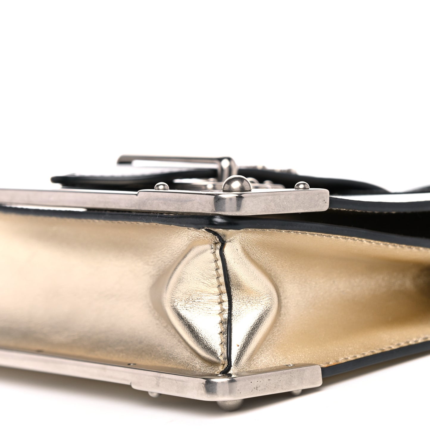 Metallic City Calf Saffiano Cahier Bag Pirite Black