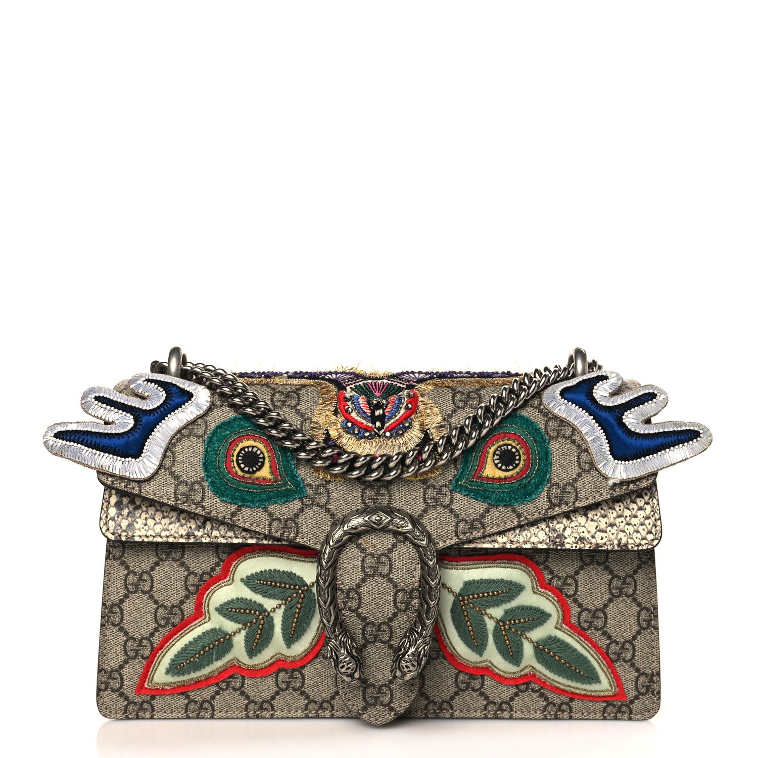 Gucci GG Supreme Monogram Python Embroidered Small Dionysus Shoulder Bag 1 of 9