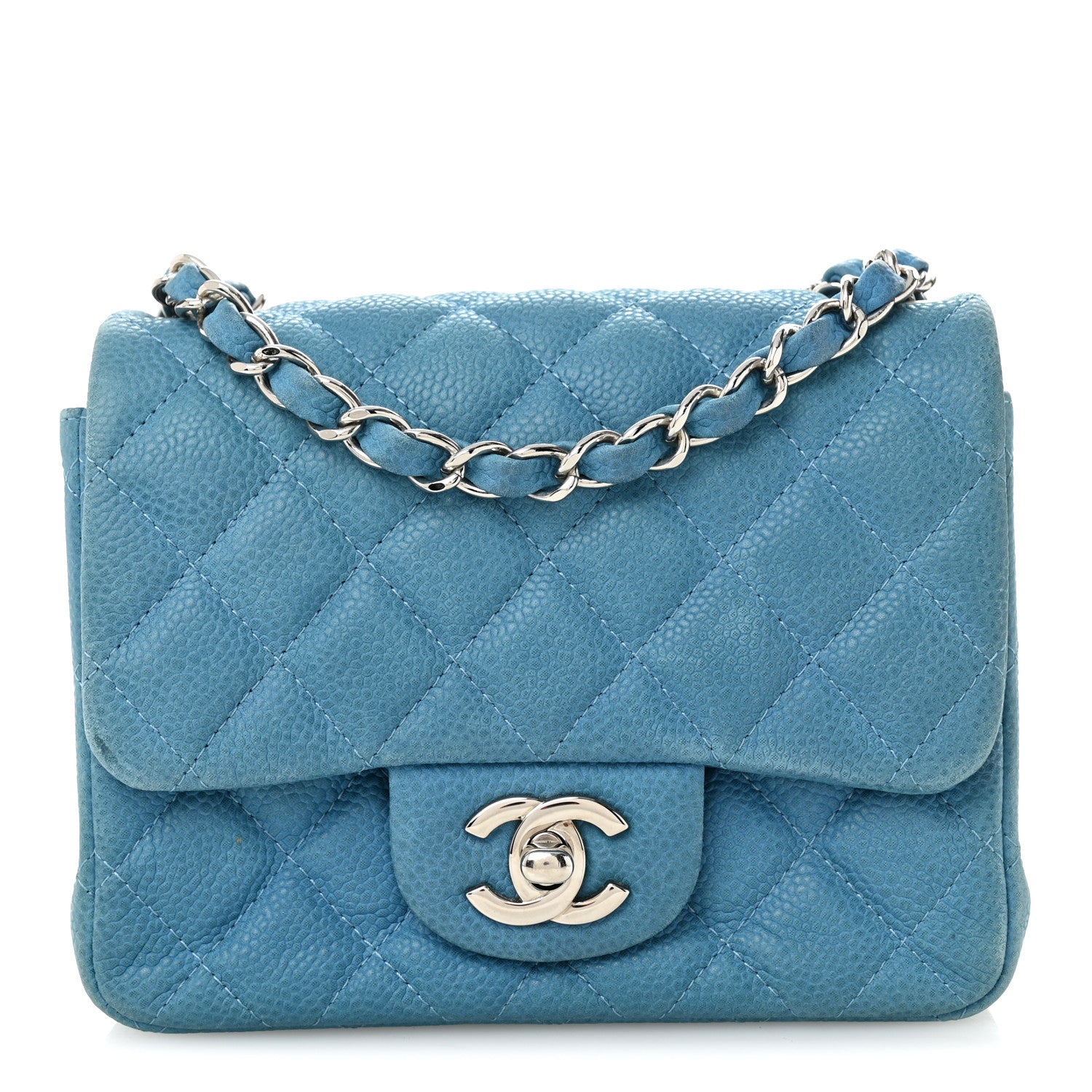 Chanel Iridescent Caviar Quilted Mini Square Flap Blue 1 of 14