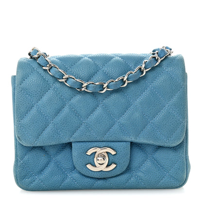 Chanel Iridescent Caviar Quilted Mini Square Flap Blue 1 of 14