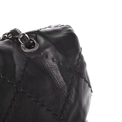 Chanel Calfskin Stitched Large Expandable Flap Bag Black 8 of 10
