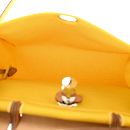 Hermes Vache Hunter Toile Officier Herbag Zip PM 31 PM Natural Jaune De Naples 6 of 12