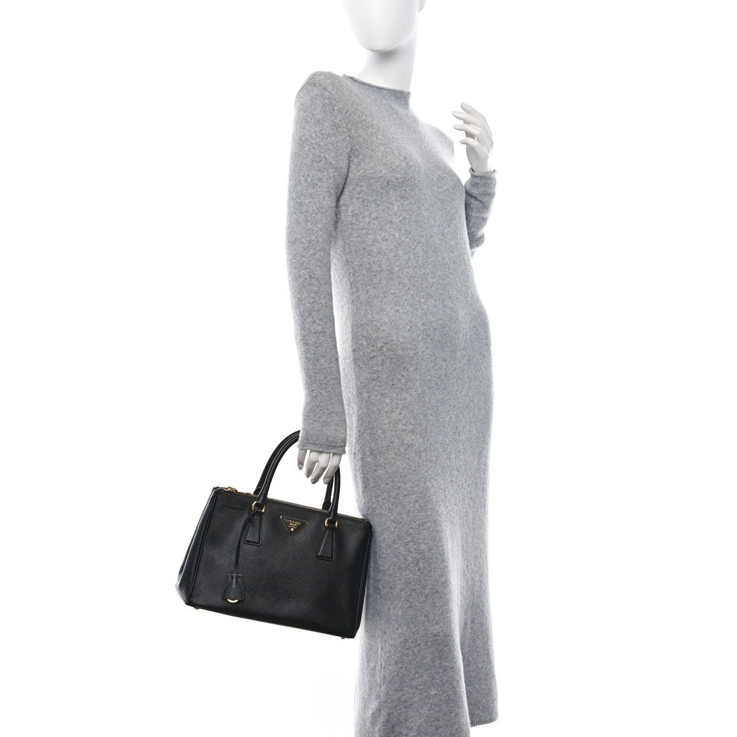 Prada Saffiano Small Galleria Double Zip Tote Black 2 of 17