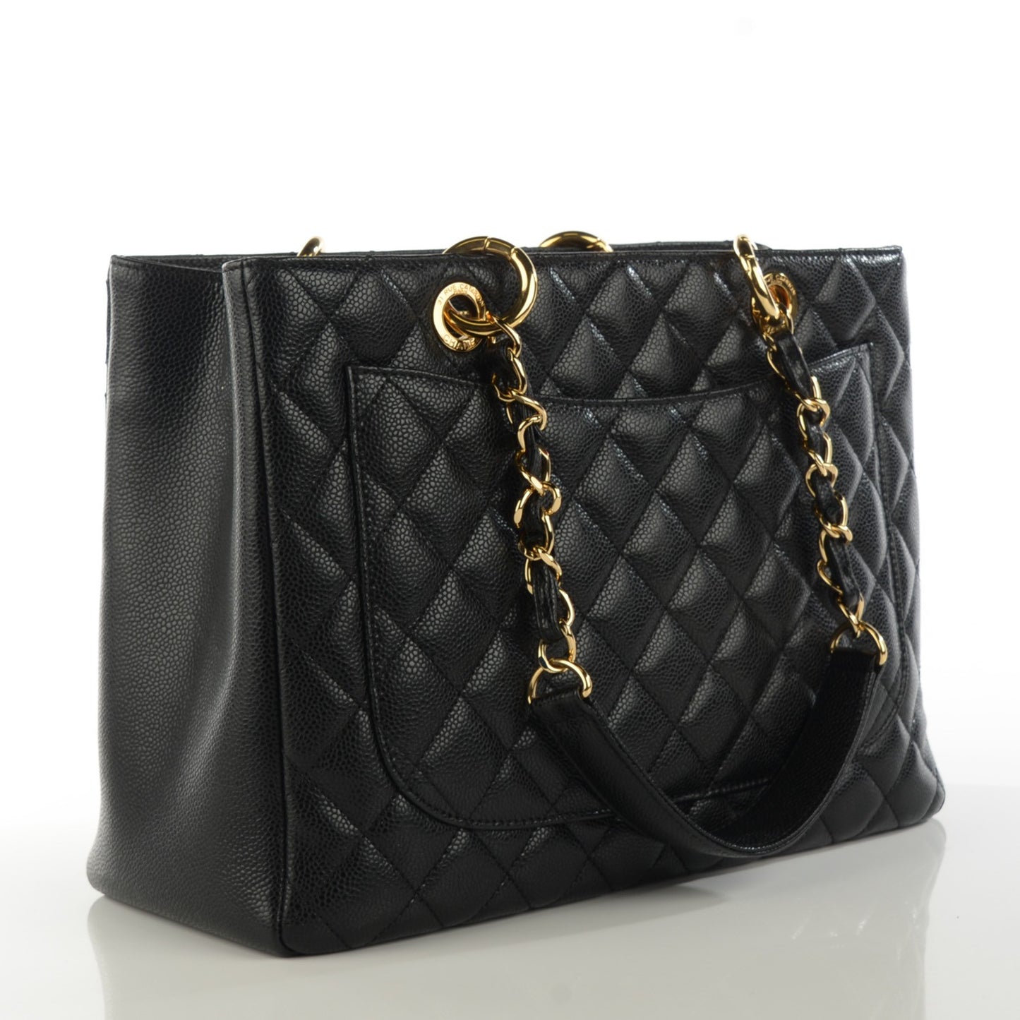 Caviar Quilted Grand Shopping Tote GST Black