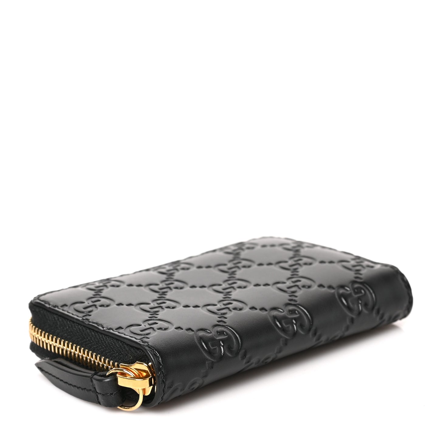 Guccissima Zip Around Card Case Black