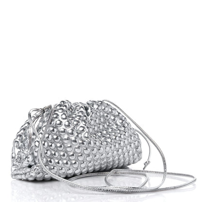 Bottega Veneta Metallic Fabric Bubble Wrap The Mini Pouch Silver 3 of 9
