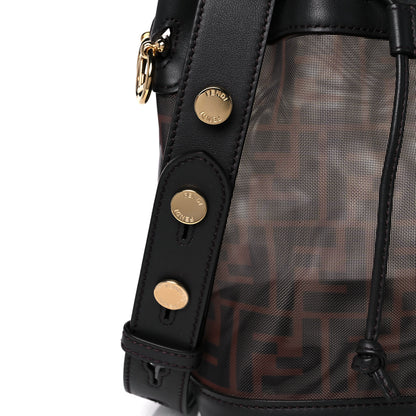 Fendi Mesh Vitello Grace F is Fendi FF 1974 Grande Mon Tresor Bucket Bag Marrone Black Ebano 11 of 15