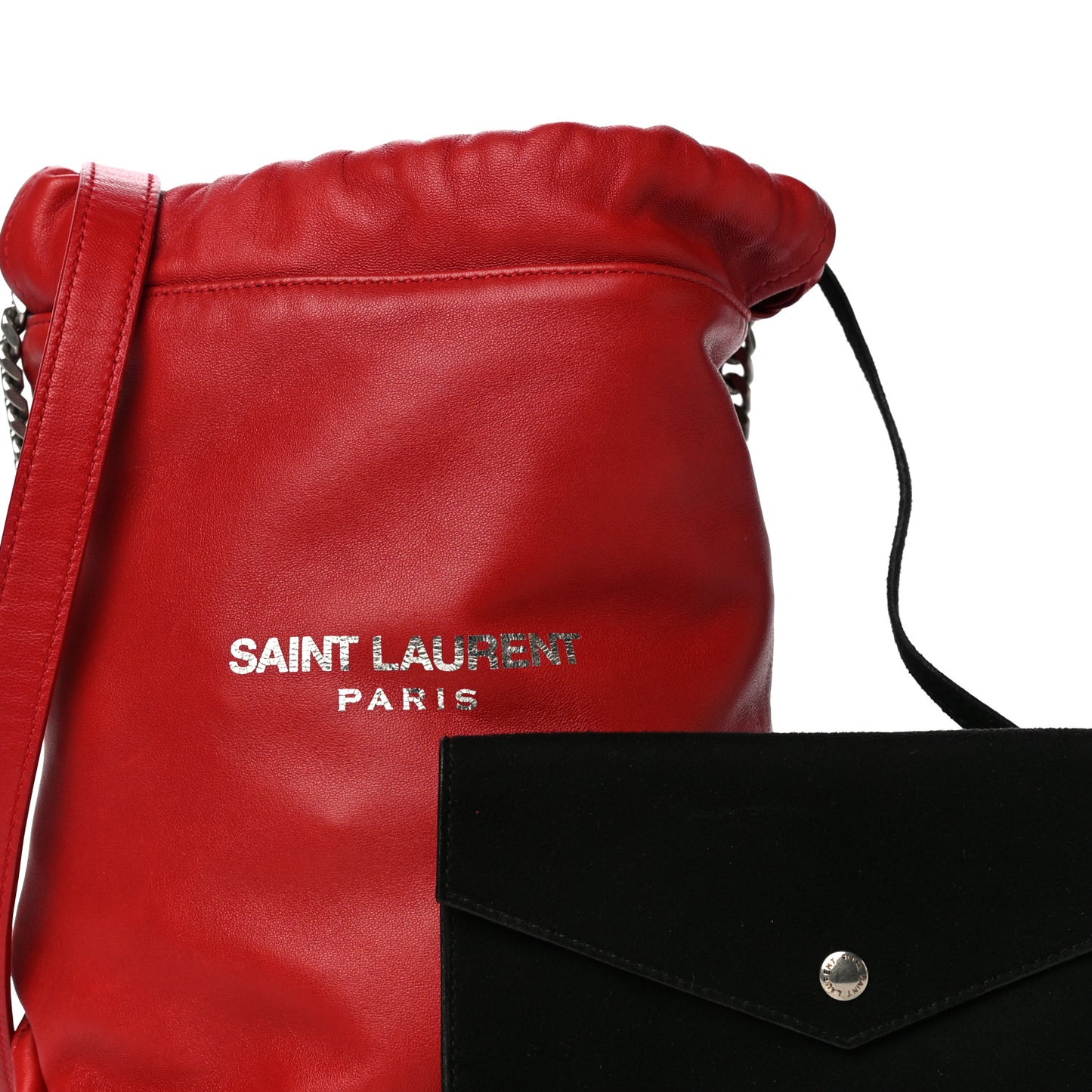 Lambskin Small Teddy Bucket Bag Red