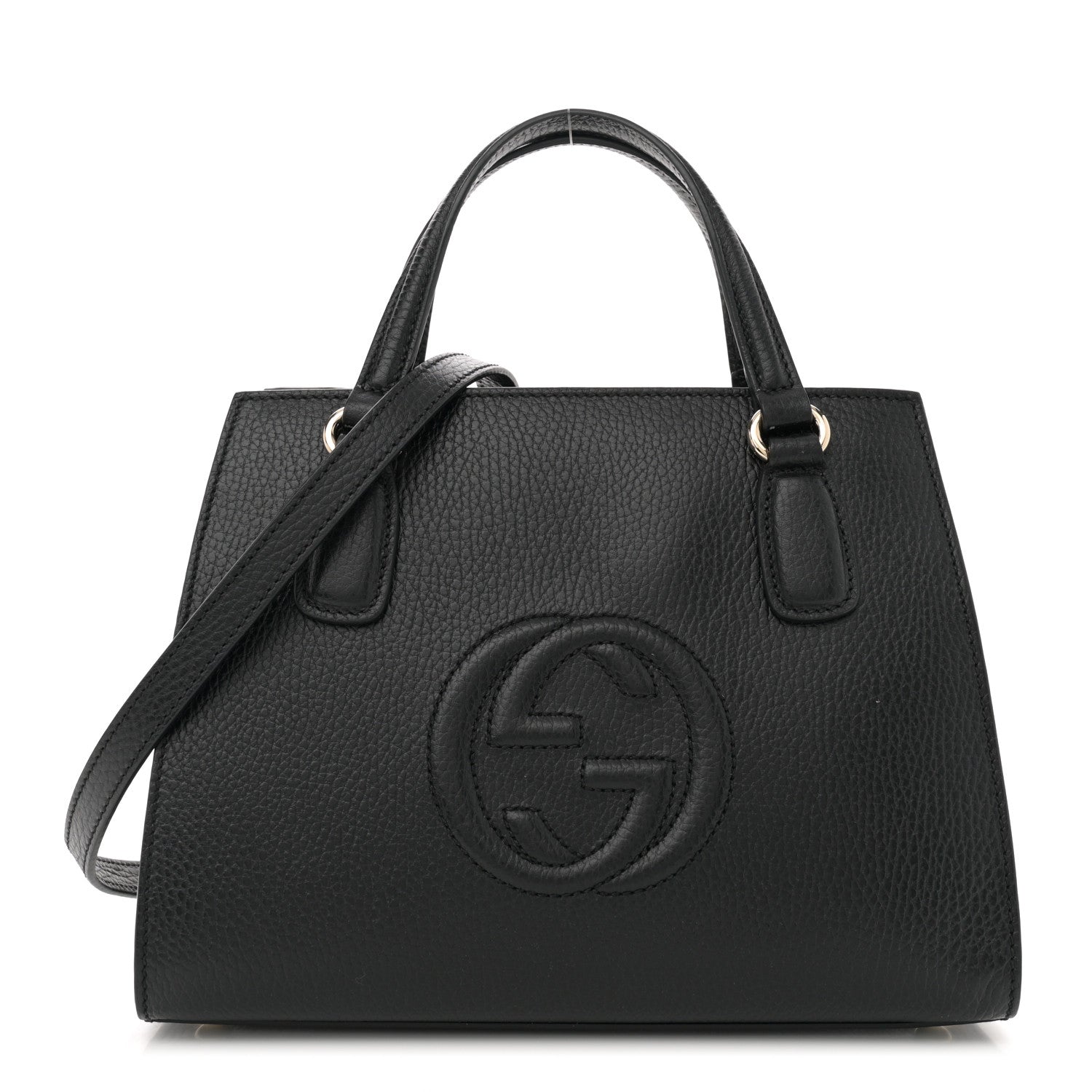 Gucci Pebbled Calfskin Medium Soho Top Handle Satchel Black 1 of 12