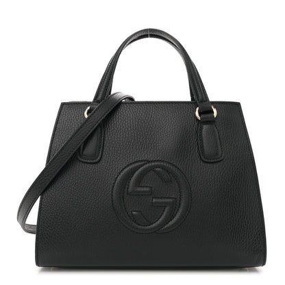Gucci Pebbled Calfskin Medium Soho Top Handle Satchel Black 1 of 12