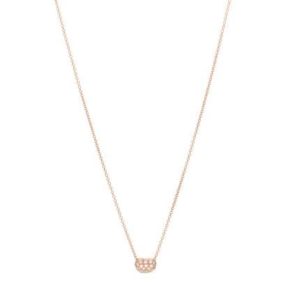 Tiffany 18K Rose Gold Diamond Mini Elsa Peretti Bean Pendant Necklace 1 of 5