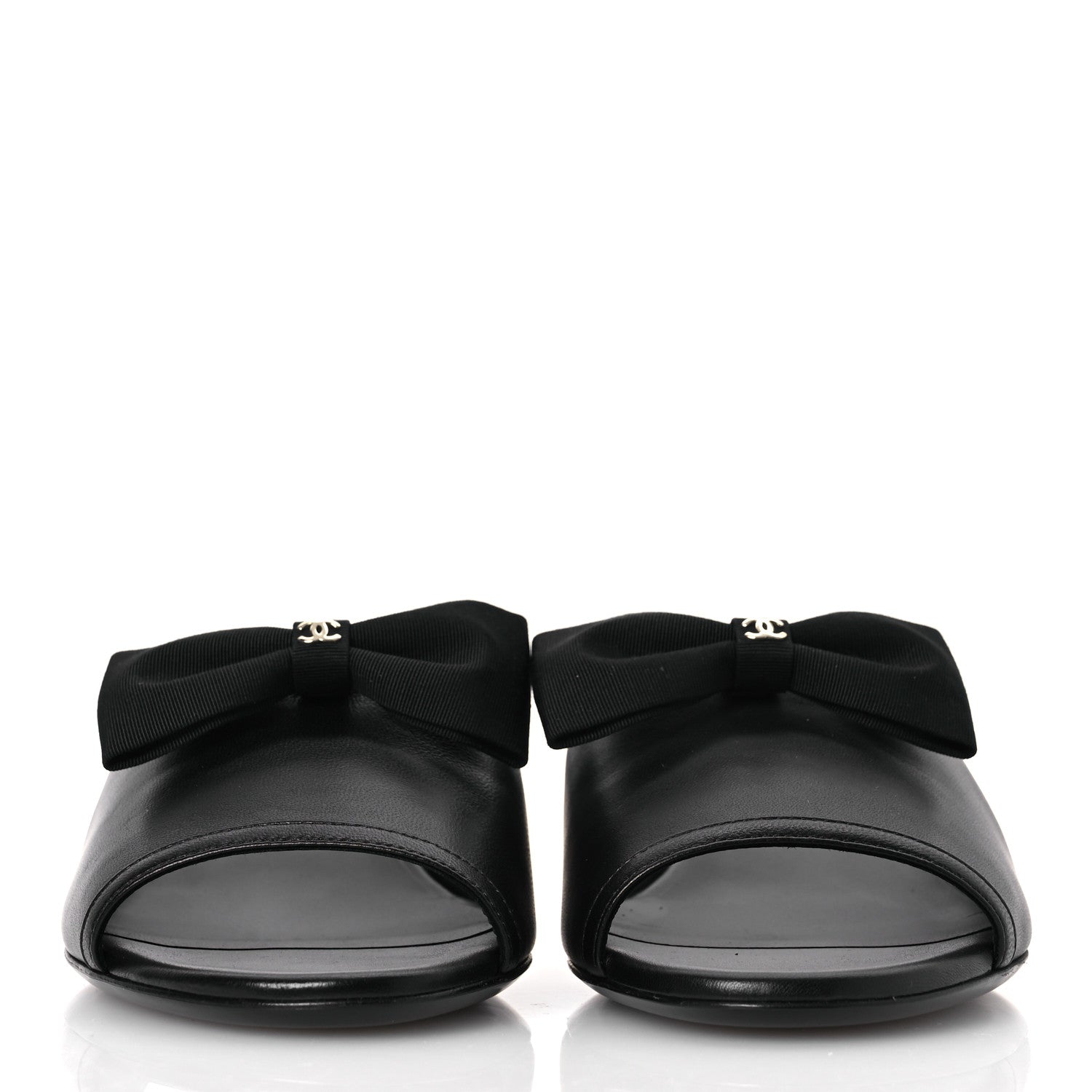 Chanel Lambskin CC Mules 38.5 Black 3 of 11