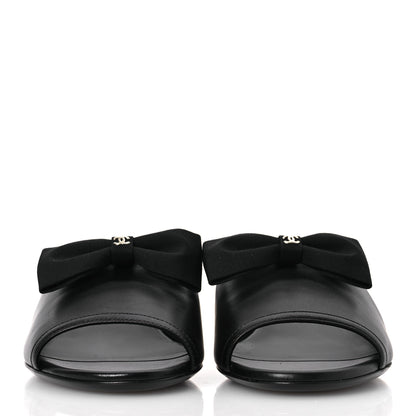 Chanel Lambskin CC Mules 38.5 Black 3 of 11