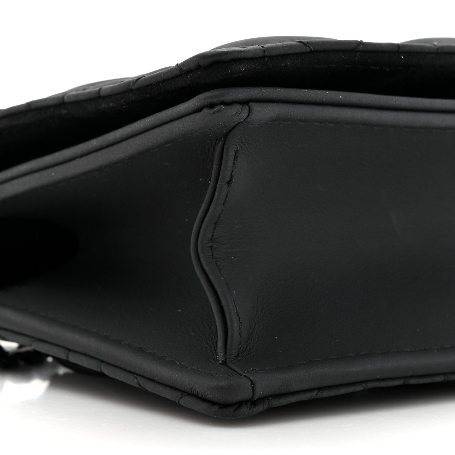 Ultra Matte Calfskin Cannage Mini Waist Pouch on Chain Black