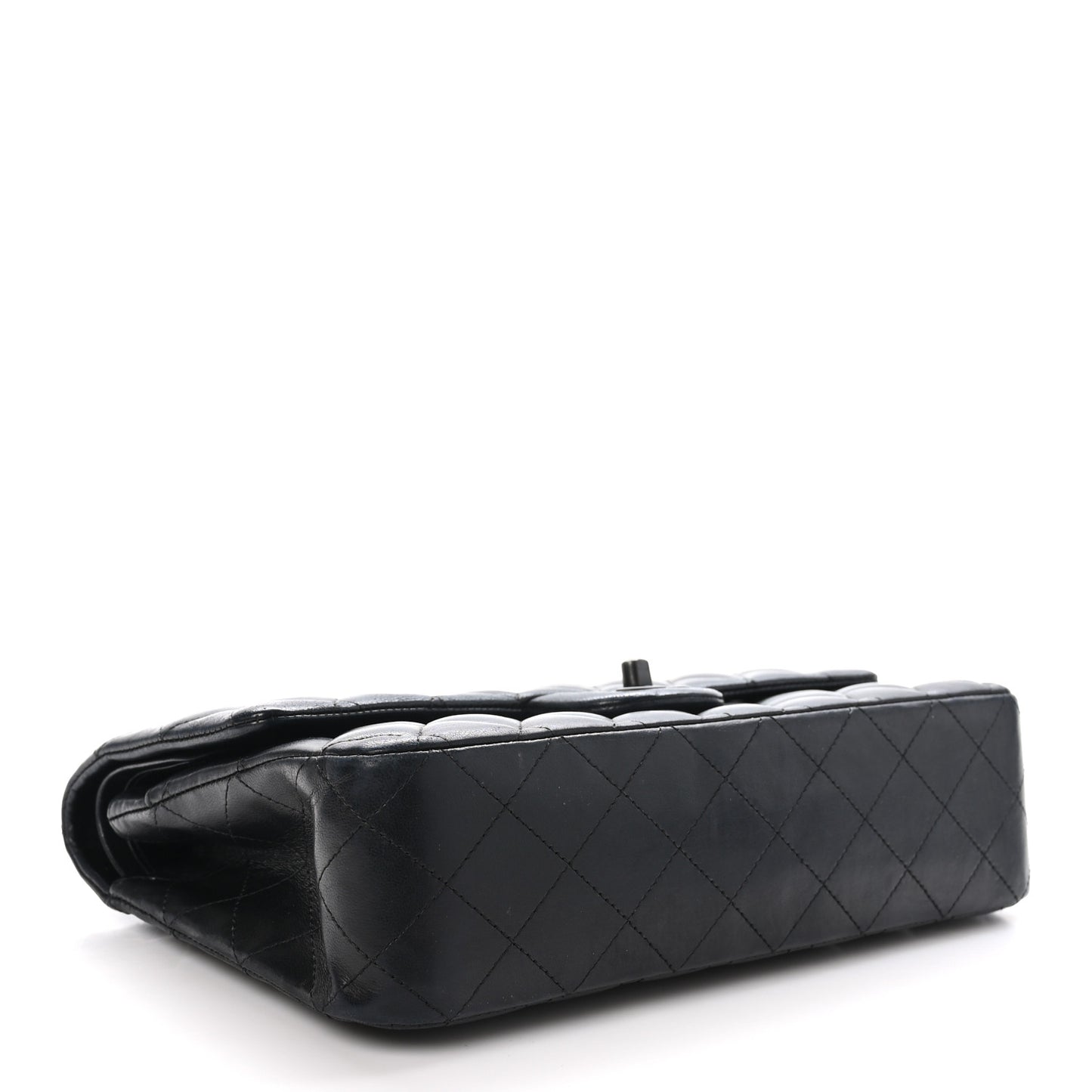 Lambskin Quilted Medium Double Flap So Black