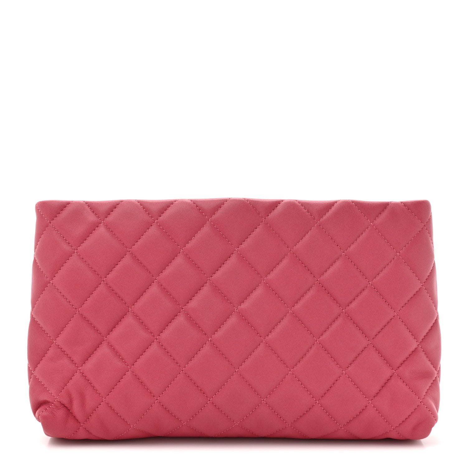 Chanel Lambskin Quilted Clutch Fuchsia 1 of 7