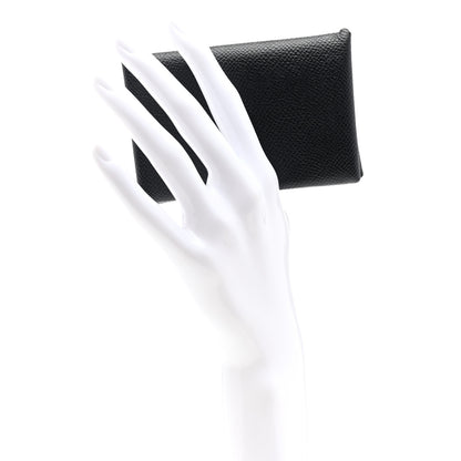 Hermes Epsom Calvi Card Case Black 2 of 6