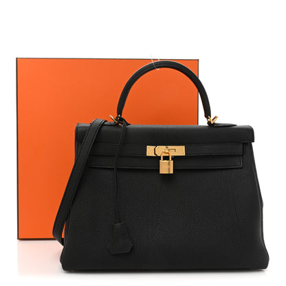 Hermes Togo Kelly Retourne 32 Black 9 of 9