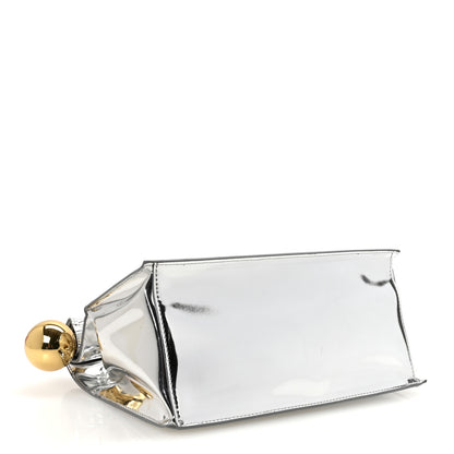 Jacquemus Metallic Patent Calfskin La Pochette Rond Carre Silver 4 of 6