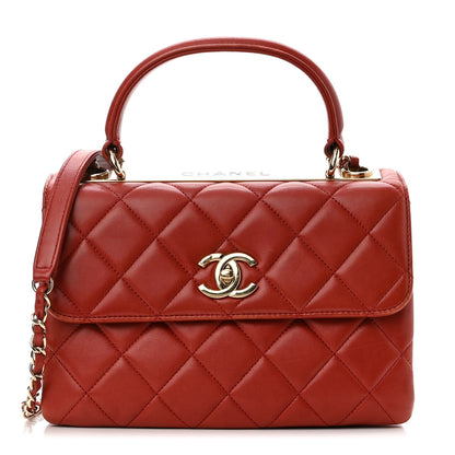 Chanel Lambskin Quilted Small Trendy CC Flap Dual Handle Bag Red 1 of 10